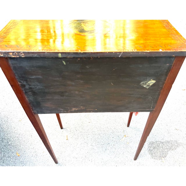 American Antique Hand Painted Sheraton Side Table, Attributed For Sale - Image 3 of 7