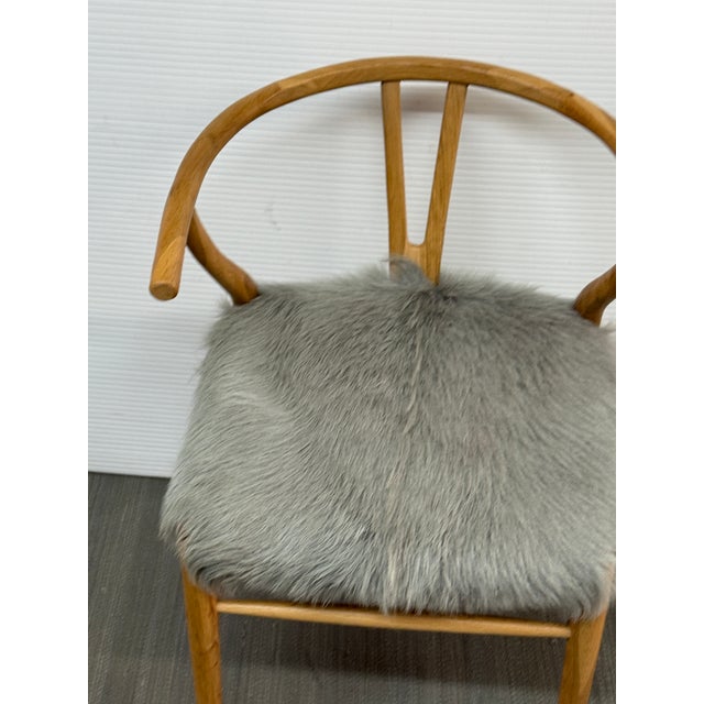 2010s H D Buttercup Kairo Goat Hide Wishbone Chair For Sale - Image 5 of 12
