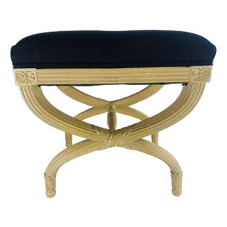 Mid 20th Century Empire Inspired Newly Upholstered Bench For Sale