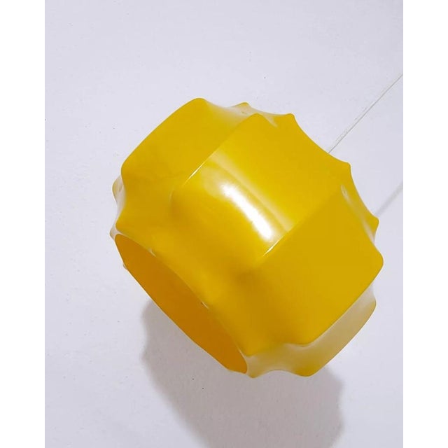 1970s Mid-Century Yellow Pendant Lamp from Ilka Plast, Germany, 1970s For Sale - Image 5 of 8