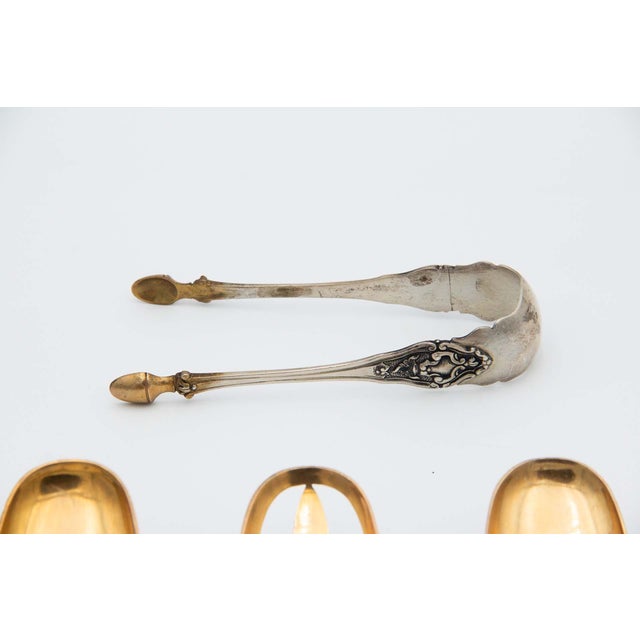 Serving Cutlery Set in Gold-Plated Silver with Shells, Set of 9 For Sale - Image 3 of 6