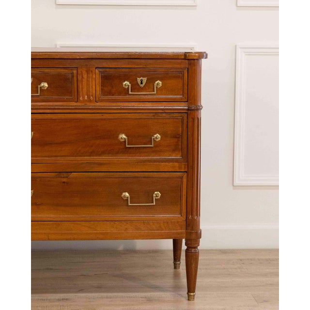 Louis XVI–Style Walnut Chest of Drawers, France, Early 19th Century For Sale - Image 4 of 10