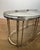 Metal Neoclassical style coffee table in silver metal with antique mirror top For Sale - Image 7 of 12