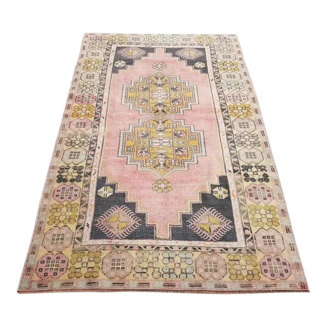 1960s Light Pink Vintage Area Carpet For Sale