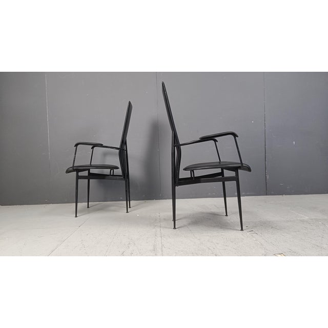 Postmodern Vintage S44 Dining Chairs attributed to Giancarlo Vegni for Fasem, Set of 4, 1980s, Set of 4 For Sale - Image 3 of 9