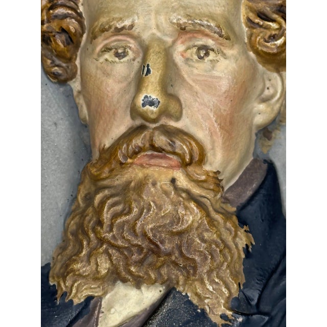 Bronze Traditional British Victorian 19th Century Gilt Bronze Charles Dickens Portrait Wall Sculpture For Sale - Image 8 of 12