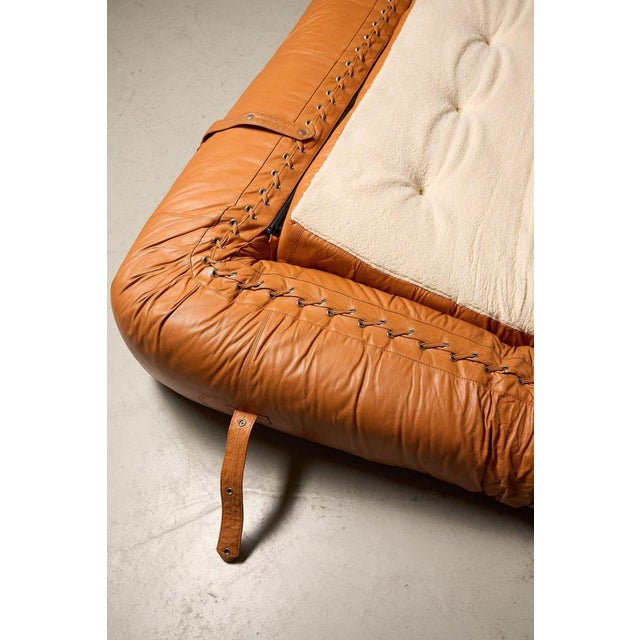 Brown Anfibio Convertible Sofa in Cognac Leather by Alessandro Becchi, 1970s For Sale - Image 8 of 13