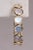 A fabulous pair of 18K gold hoops with 10 faceted, round rainbow moonstones on each earring. Post for pierced ears....