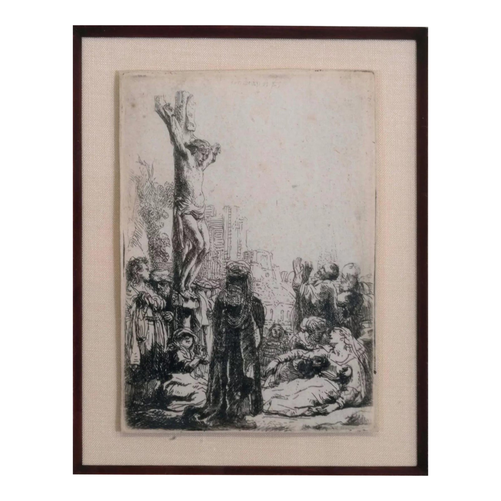 Rembrandt van Rijn The Crucifixion: The Small Plate Signed Etching on ...