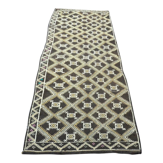 1960s Vintage Turkish Anatolian Handwoven Kilim Rug For Sale
