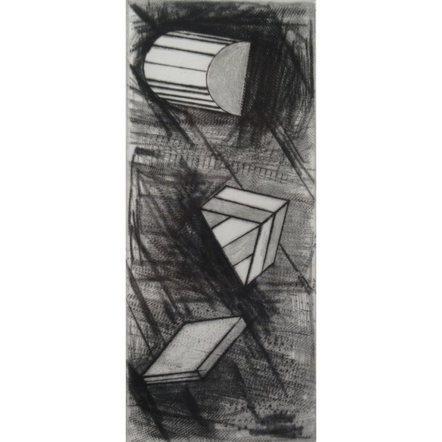 Abstract Ron Davis Drypoint Lambda I 1980 Reproduction Print For Sale - Image 3 of 5