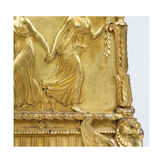 19th Century A French Empire Ormolu Bronze Mantle Clock After Percier Et Fontaine For Sale - Image 17 of 18