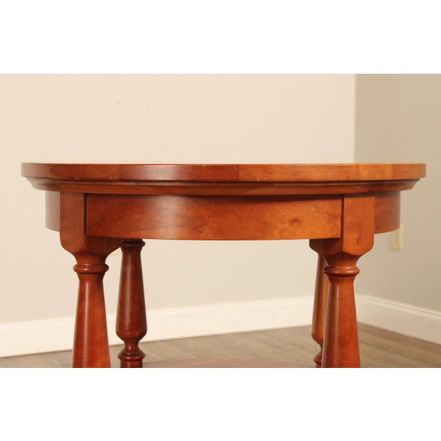 2000 - 2009 Harden Solid Cherry Round Three-Tier Side Table For Sale - Image 5 of 13