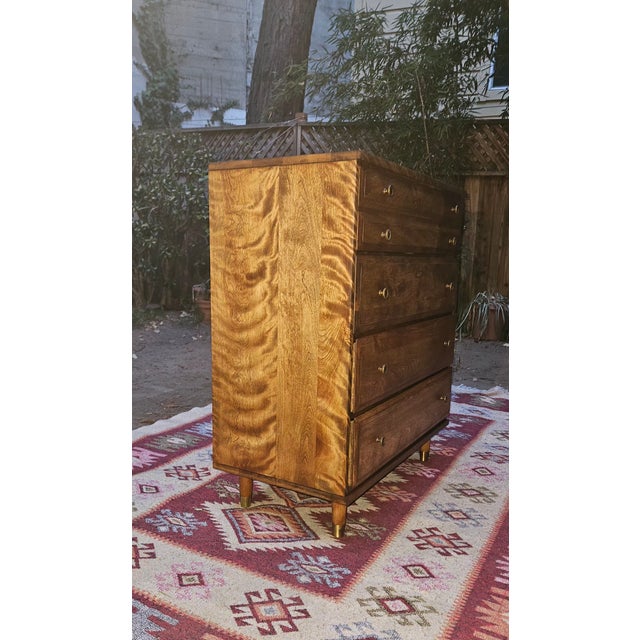 Offered is a stellar, expertly restored example of mid-century American design: a 4-drawer tallboy dresser from the iconic...