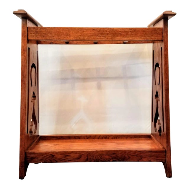 Early-20th-Century English Arts & Crafts Oak Entry Stand for Canes, Parasols, Swagger Sticks For Sale