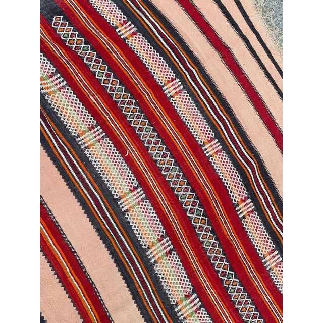 Red Vintage Tribal Berbere Moroccan Kilim Rug , 1950s For Sale - Image 8 of 18