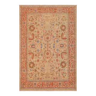 Bohemien Ziegler Tan Rust Hand-Knotted Wool Rug - 9'0'' X 11'9'' For Sale