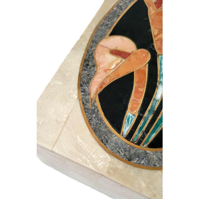 Box Jewelry Flowers Marble Inlay For Sale - Image 9 of 11