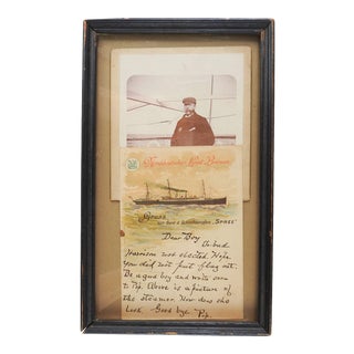 Antique 1892 Photograph & Letter Steamship Spree For Sale