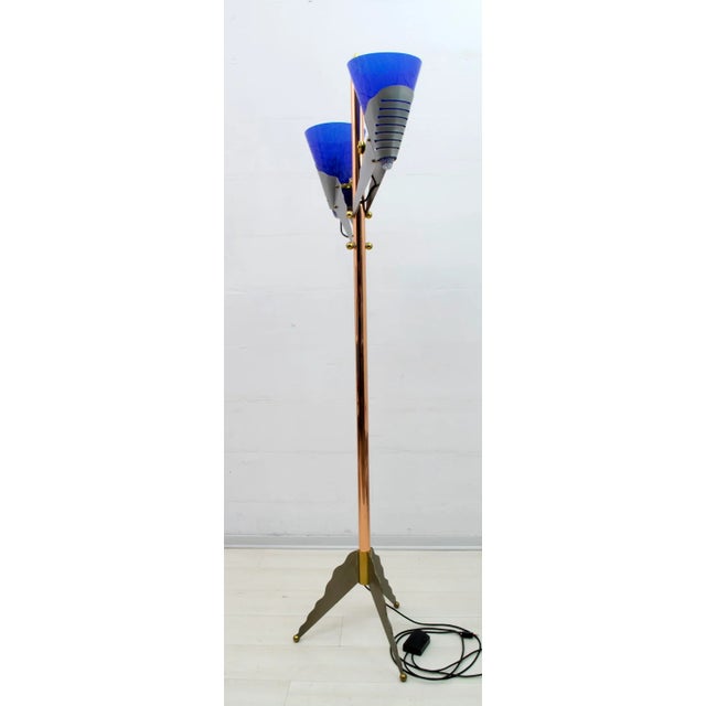 Italian Murano Glass and Brass Floor Lamp from Relco Milano, 1980s For Sale - Image 6 of 17