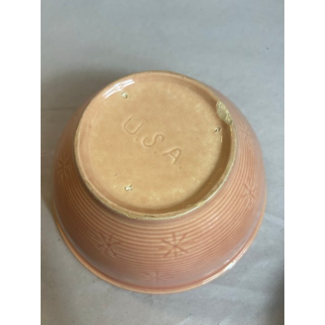 Vintage 1950’s Bauer Pottery Mixing Bowl Set Starburst Pastel - 5 Piece For Sale - Image 9 of 12