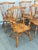English Late 20th Century Set of Six Windsor Style Oak Dining Chairs With Armrests and Turned Legs For Sale - Image 3 of 9