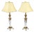 Mid 20th Century Ormolu & Glass Corinthian Column Table Lamps, 1950s, Set of 2 For Sale