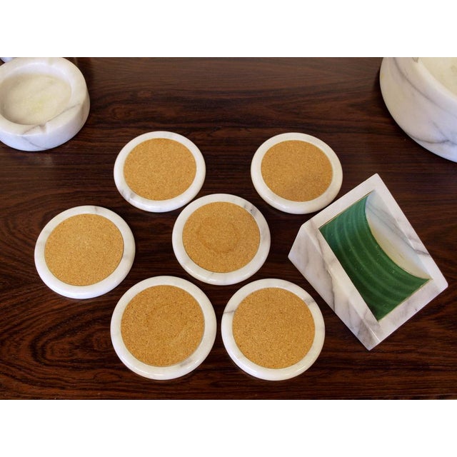 Vintage Italian Carrare Marble Set, 1970s For Sale - Image 9 of 18