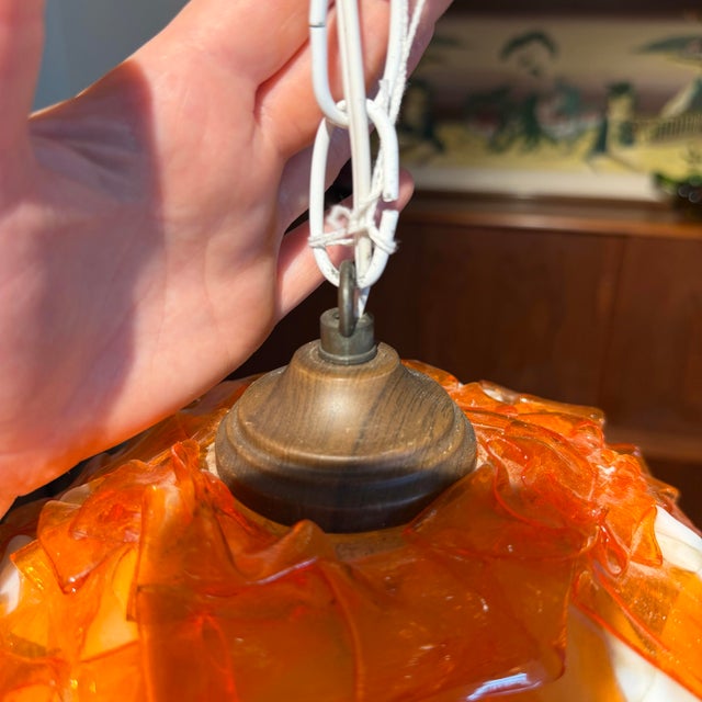 Mid 20th Century Mid Century Modern Chunky Lucite Swag Lamp Lantern For Sale - Image 10 of 11
