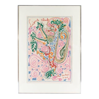 1958 “Lions Club” Lithograph by Jean Cocteau For Sale