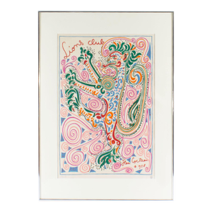 1958 “Lions Club” Lithograph by Jean Cocteau