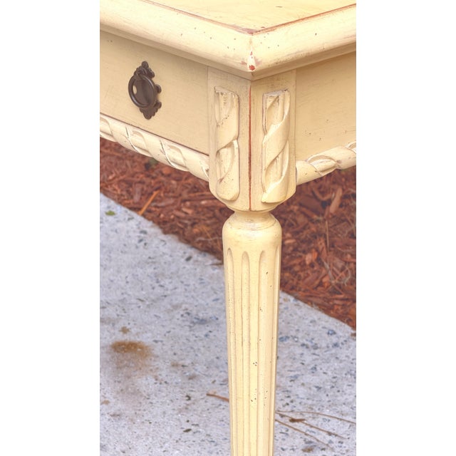 Wood Shabby Chic Distressed Writing Table For Sale - Image 7 of 12