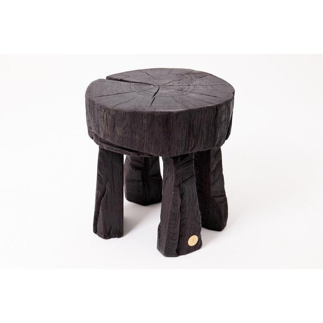 Wood Sculptural Side Table by Logniture For Sale - Image 7 of 16