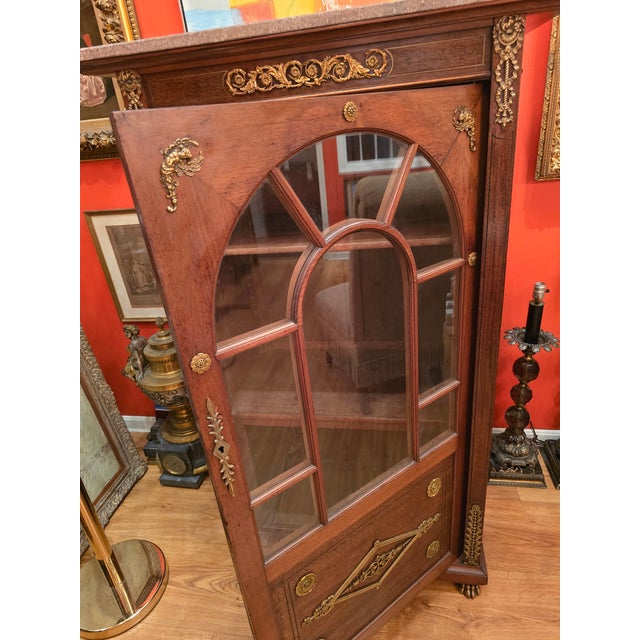 Antique French Empire Napoleonic Cabinet Gilt Bronze For Sale - Image 10 of 15