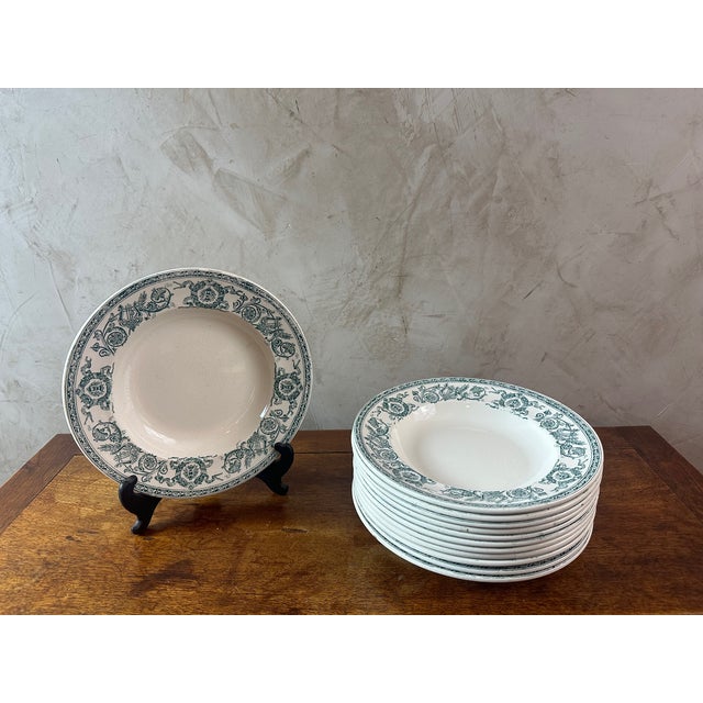 Ceramic Longwy Iron Land Service, 1890, Set of 60 For Sale - Image 7 of 18