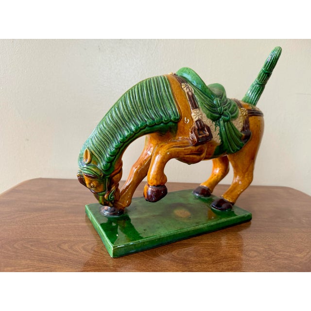 Large Mid-Century Chinese Tang Dynasty Style Horse Figurine For Sale - Image 6 of 10