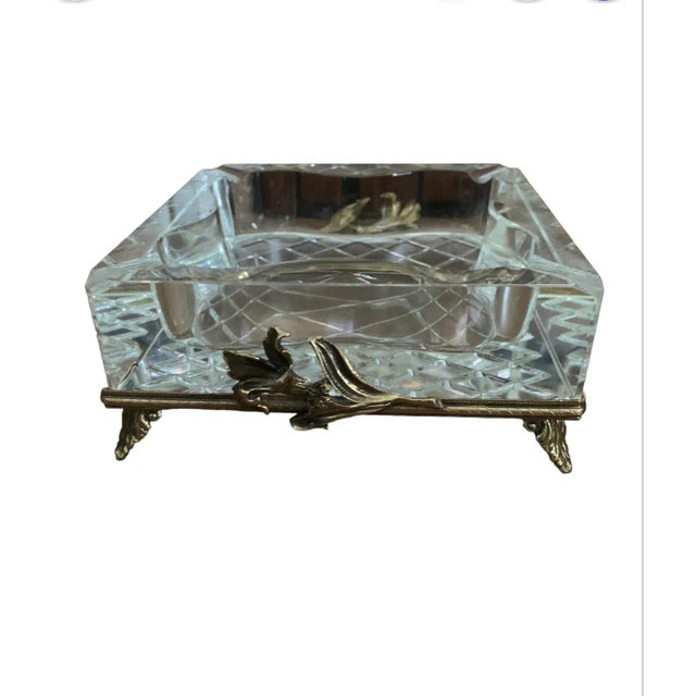 Vintage Lead Crystal Ashtray on Ornate Stand For Sale - Image 11 of 11