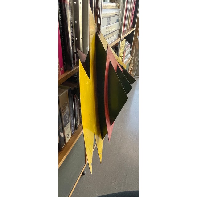 1970s Vintage Monumental Fish Metal Mobile Sculpture Calder Style Geometric Steel Brutalist For Sale - Image 9 of 12