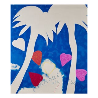 Mario Schifano 1980s Pop Art Signed and Authenticated Artwork For Sale