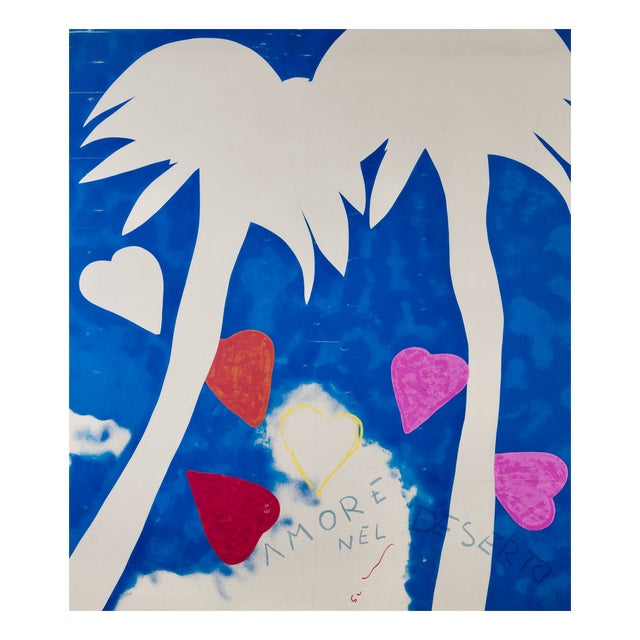 Mario Schifano 1980s Pop Art Signed and Authenticated Artwork For Sale