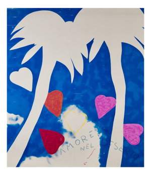 Mario Schifano 1980s Pop Art Signed and Authenticated Artwork