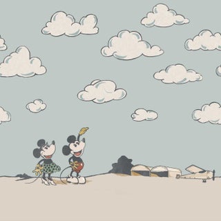 Sanderson Mickey In the Clouds Wallpaper in Sea Salt For Sale