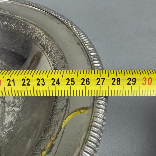 Silver-Plated Basket Centerpiece, 1800s For Sale - Image 10 of 12