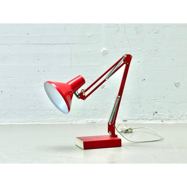 Mid-Century Articulated Desk Lamp in Red, 1970s For Sale - Image 17 of 17