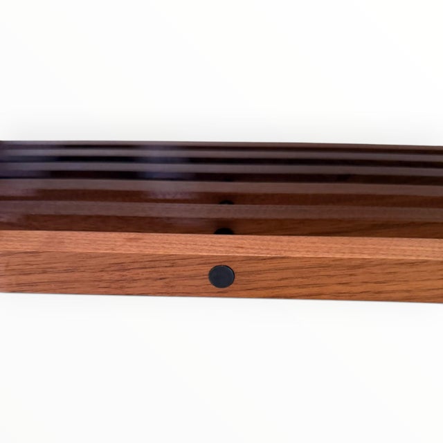 2010s Modern Custom Teak Hall Bench For Sale - Image 5 of 6