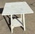 Wood Vintage White Handpainted Mahogany Farmhouse Shabby Chic Two-Tier Side Table With Drawer For Sale - Image 7 of 12