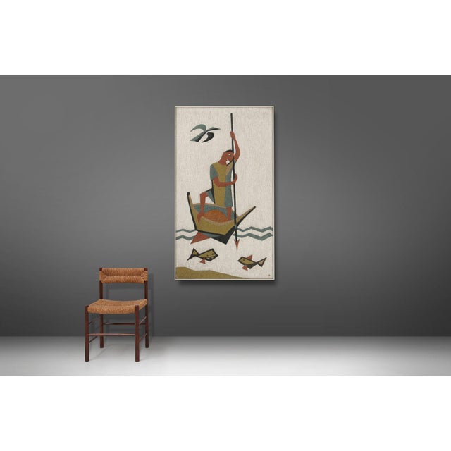 Belgian Artist, Fisherman Artwork, 1970s, Resin For Sale - Image 14 of 14