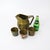 Salvador Teran 1960s Fantastic Mosaic and Brass Pitcher by Salvador Teran with 3 glasses - Set of 4 For Sale - Image 4 of 5