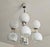 Space Age Eight-Light Chandelier with While Glass Shades, 1970s For Sale - Image 3 of 15