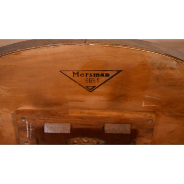 1940s Mersman Duncan Phyfe Style Mahogany Lyre Base Pair of Side Tables / End Tables For Sale - Image 15 of 15